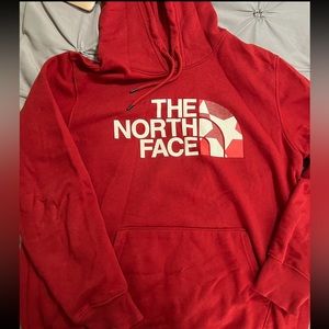 Men’s north face red hoodie size large